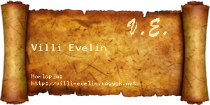 Villi Evelin névjegykártya